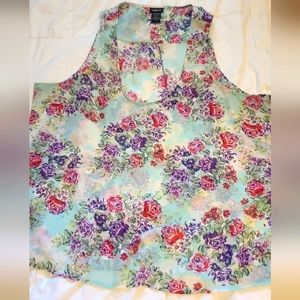 Chiffon floral tank top